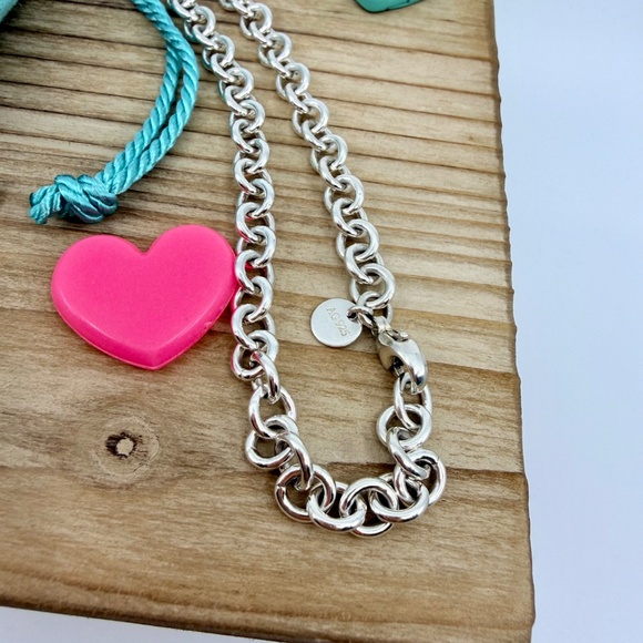 Return to Tiffany & Co. Silver Heart Tag Y Lariat Necklace, 16 inch - Picture 5 of 9